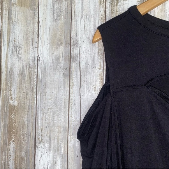 Lane Bryant Black Open Shoulder Open Neck Blouse - Picture 3 of 5